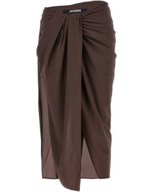 Jacquemus 'Le Jupe Paréo' Midi Skirt - Brown