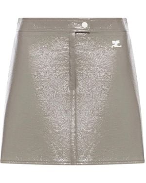 Courreges Miniskirt With Logo - Gray