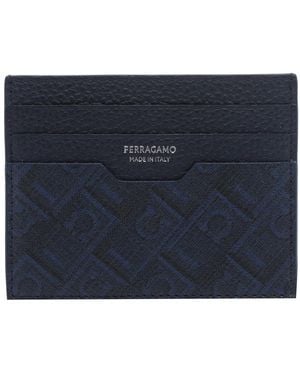 Ferragamo Monogram Cards Holder - Blue