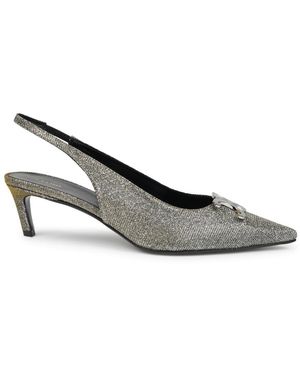 Celine Slingback Pumps With Triomphe Iridescent Detail And 50Mm Heel - Metallic