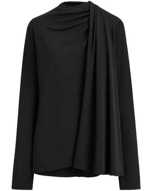 TOTEME Fluid Draped Cady Blouse - Black