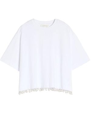 Sportmax Embellished Cotton T-Shirt - White