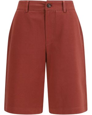 Brunello Cucinelli Cotton Bermuda Shorts - Red