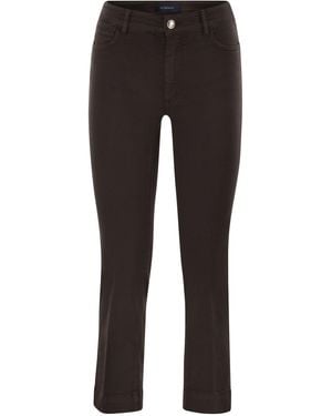 Sportmax Enna Denim Pants With Mini Flare Line - Gray