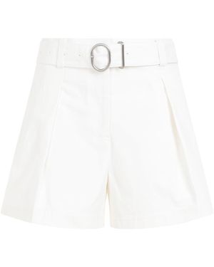 Jil Sander Mini Cotton Bermuda Shorts With Removable Belt - White