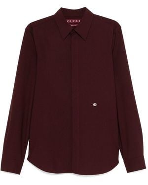 Gucci Gg-Embroidered Shirt - Purple