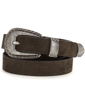 Brunello Cucinelli Suede Belt Moka - White