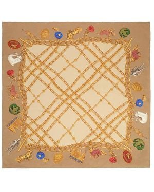 Burberry Neutrals Scarves - Metallic