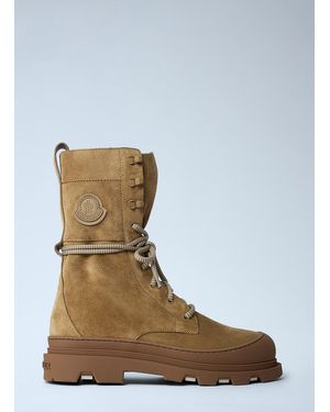 Moncler Vera Logo Patch Boots - Brown