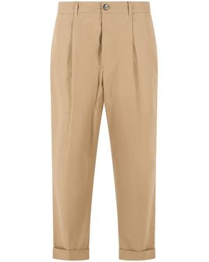 Ami Paris 'Carrot' Cotton Pants - Natural