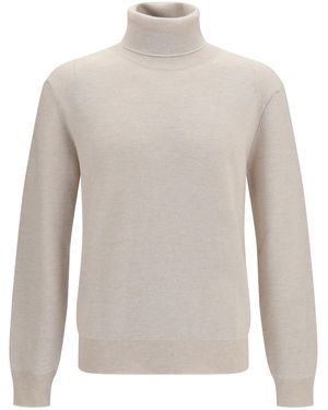 Brioni Wool And Cashmere Turtleneck Sweater - White
