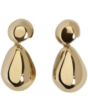 Phoebe Philo Pebble Earrings With Drop Design And Back Closure - Metallic