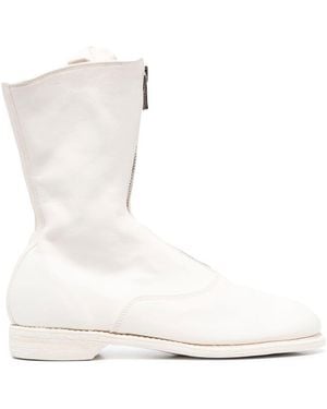 Guidi Front Zip Boots Shoes - White