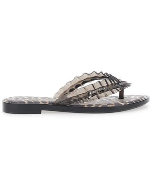 Ganni Flip Flop Sandals Melissa Leather - White