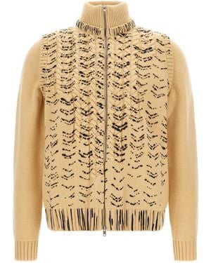 Maison Margiela Openwork Knit Cardigan - Natural