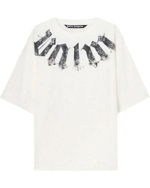 Palm Angels Logo Cototn T-Shirt - White