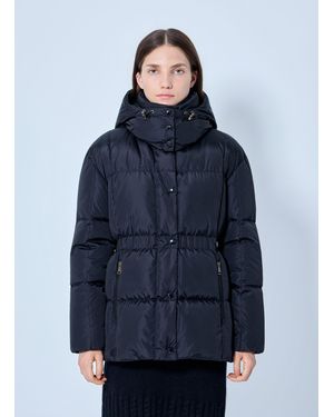 Moncler Agneux Hooded Short Down Jacket - Blue