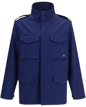 Valentino Vlogo Signature Caban Jacket - Blue