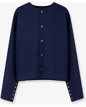 Celine Cotton Blazer With Printed Lining - Blue
