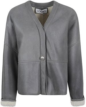 Loewe Pebble Leather Jacket - Gray