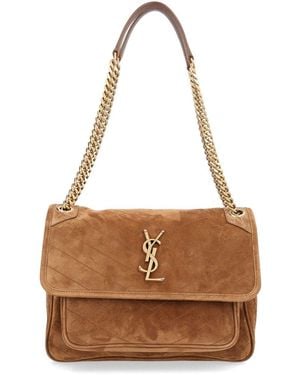 Saint Laurent "Niki" Shoulder Bag - Brown