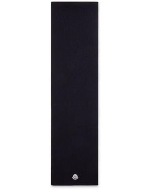 Moncler Wool Scarf With Logo - Blue
