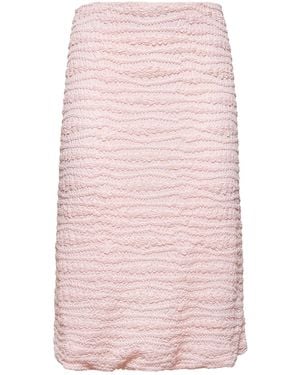 Jil Sander Embroidered Crepe Jersey Skirt - Pink