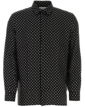 Saint Laurent Printed Silk Shirt - Black