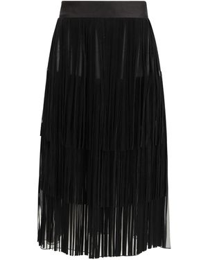 Dolce & Gabbana Organza Skirt With Fringes - Black
