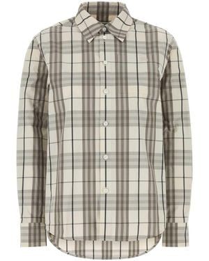 Burberry Embroidered Poplin Shirt - Gray