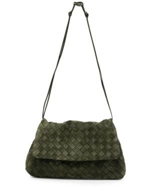Bottega Veneta Giorno Leather Shoulder Bag - Green
