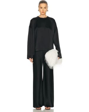 TOTEME Boxy Satin Top - Black