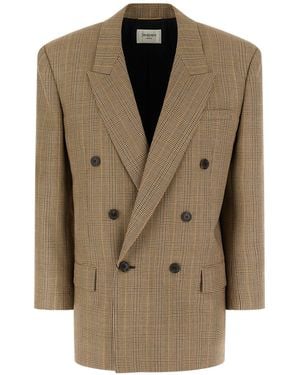 Saint Laurent Clothing Blazers & Gilets - Natural