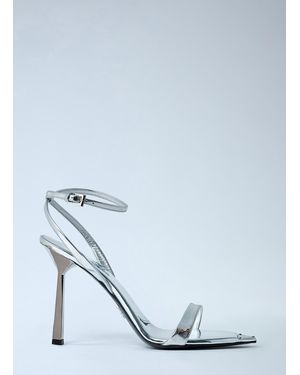 Prada Leather Heeled Sandals - Blue