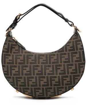 Fendi Chic Cotton Shoulder Hobo Handbag - Gray