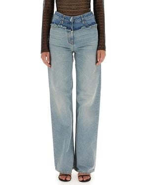 Givenchy Oversized Mixed Denim Jeans - Blue