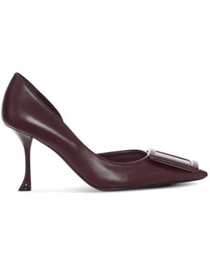 Roger Vivier Viv Ville Leather Pumps - Purple