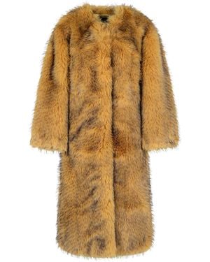 ROTATE BIRGER CHRISTENSEN 'Bina' Polyester Faux Fur Coat - Yellow