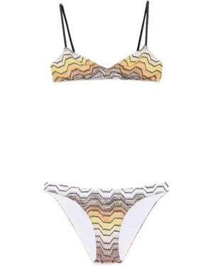 Missoni Zigzag Knit Bikini - White