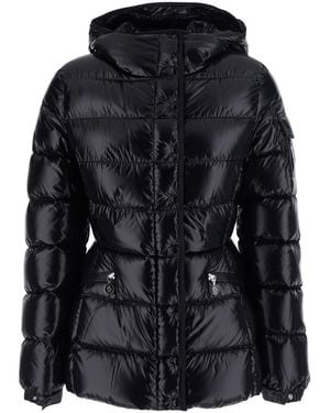 Moncler 'Barante' Down Jacket With Hood And Applied Pocket On The Sleeve With Logo Patch - Black