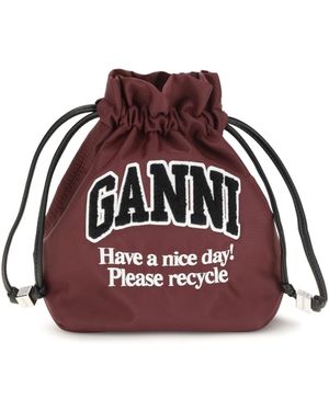 Ganni Nylon Pouch Windsor Wine - Red