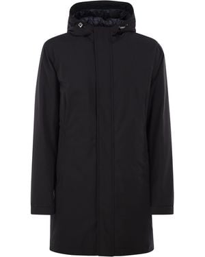 Herno Stretch Technical Fabric Hooded Padded Parka - Black