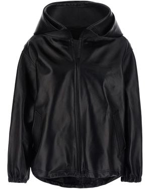 Balenciaga Jacket With Hood And Dropped Shoulders - Black
