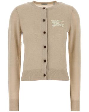 Burberry Cotton And Wool Cardigan - Natural