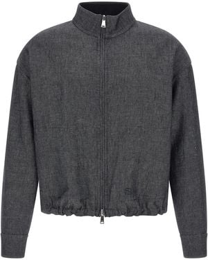 Fendi 'Ff Selleria' Reversible Blouson - Gray
