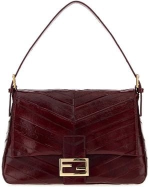 Fendi Leather Flap 26235 Shoulder Bag - Purple