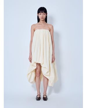 Jil Sander Strapless Draped Dress - White