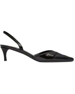 Courreges Slingback Pumps With Vinyl Toe - Black