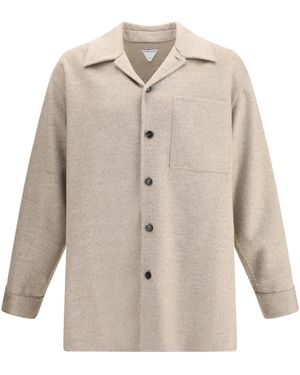 Bottega Veneta Wool And Cashmere Shirt Jacket - Natural