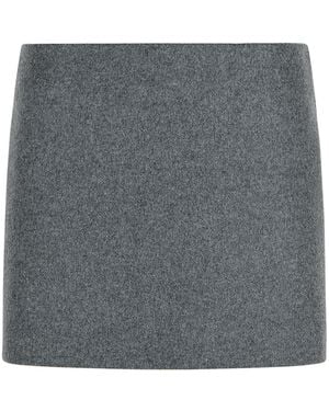Sportmax 'Poggio' Virgin Wool Skirt - Gray